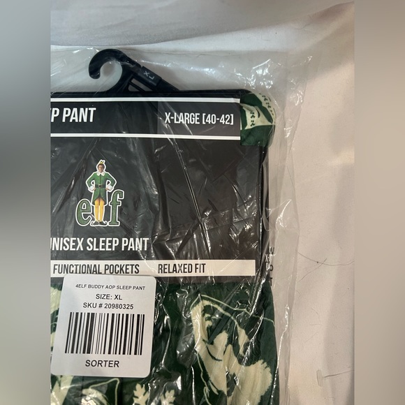 NWT-Bioworld Elf Buddy print unisex sleep pants size XL - Picture 5 of 7